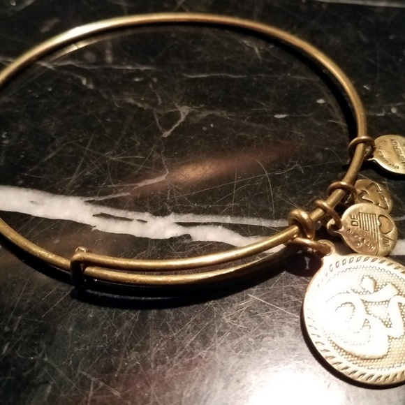 Alex And Ani OM Charm Bangle Bracelet Rafaelian Ru - Picture 4 of 8